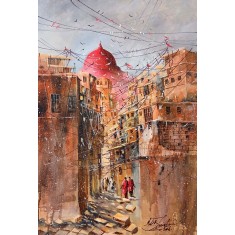 Malik Tariq, 12 x 18 Inch, Acrylic On Canvas, Cityscape Painting, AC-MKT-005